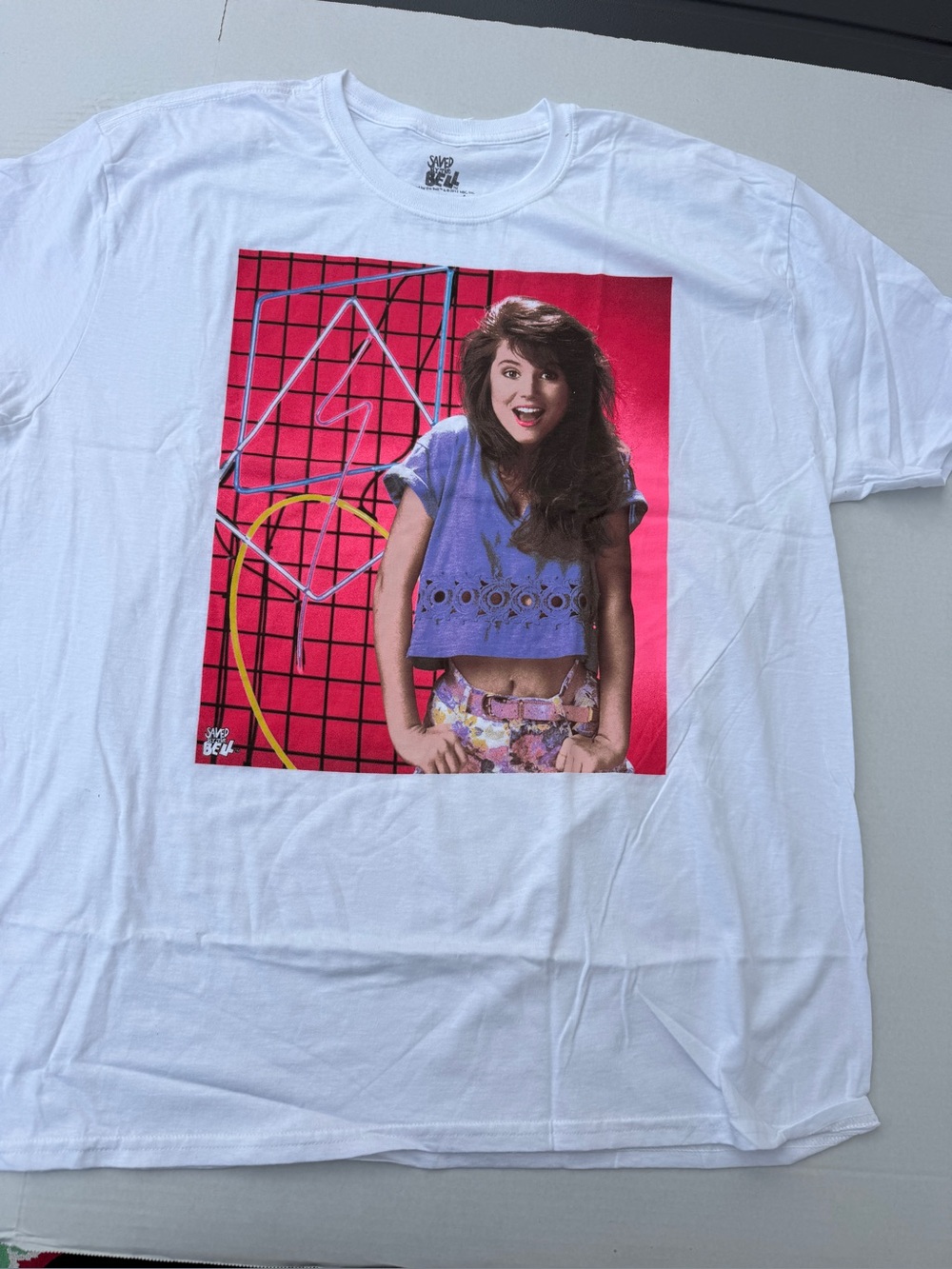 Saved By The Bell. 2XL. Kelly. Short sleeve white shirt. Front print only. NWOT